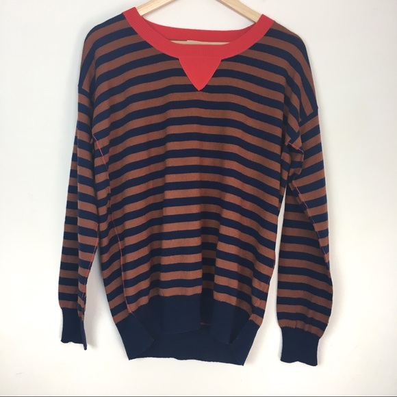 Madewell Sweaters - Madewell {Wallace} Brown & Navy Striped Sweater